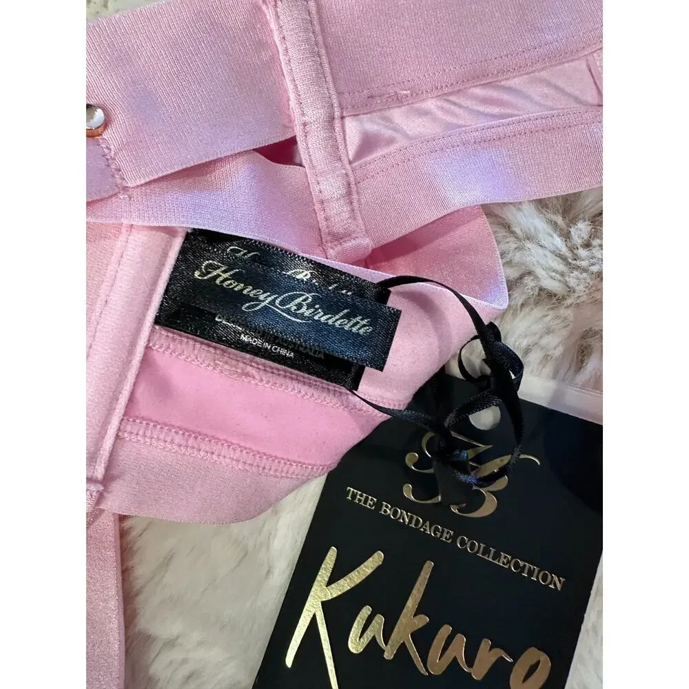 Honey Birdette KUKURO💖 Light Baby Pink Garter Suspender Belt Medium